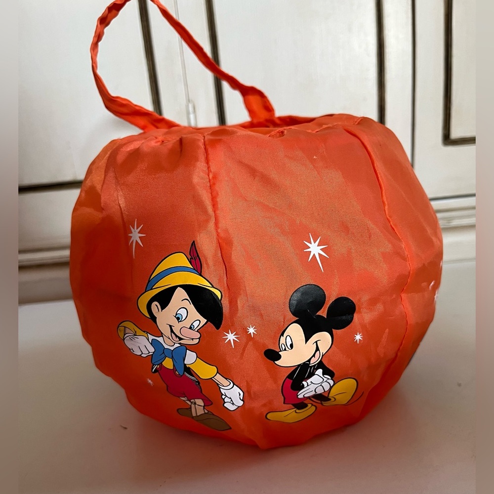Disney Store Multi Characters Trick Or Treat Orange Halloween Soft Bucket Pail